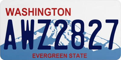 WA license plate AWZ2827