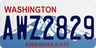 WA license plate AWZ2829