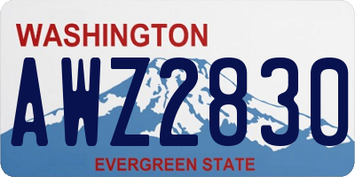 WA license plate AWZ2830