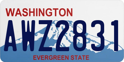 WA license plate AWZ2831