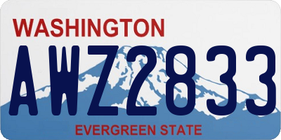 WA license plate AWZ2833