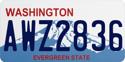 WA license plate AWZ2836