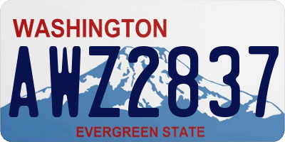 WA license plate AWZ2837