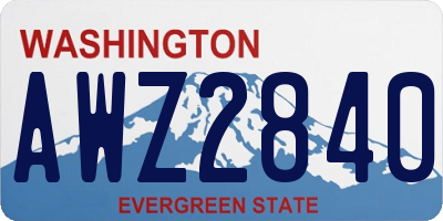 WA license plate AWZ2840