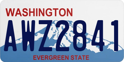 WA license plate AWZ2841