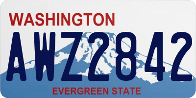 WA license plate AWZ2842