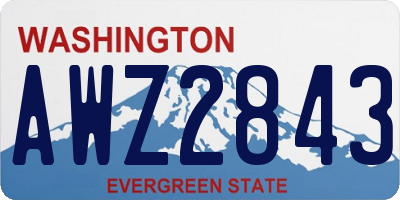 WA license plate AWZ2843