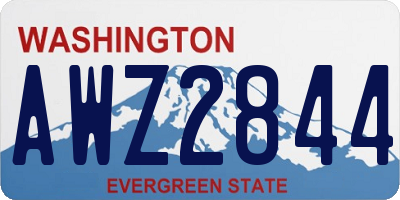 WA license plate AWZ2844