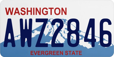 WA license plate AWZ2846