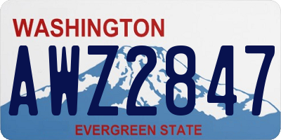 WA license plate AWZ2847