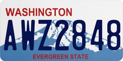 WA license plate AWZ2848