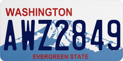 WA license plate AWZ2849
