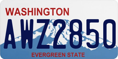 WA license plate AWZ2850