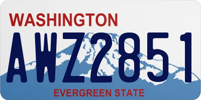 WA license plate AWZ2851