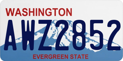 WA license plate AWZ2852