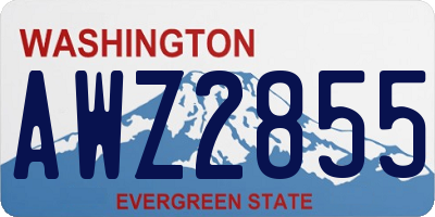 WA license plate AWZ2855