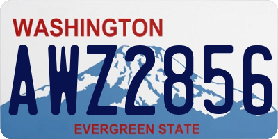 WA license plate AWZ2856