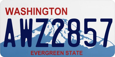 WA license plate AWZ2857
