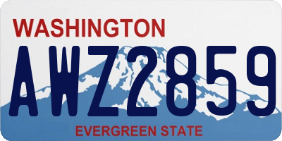 WA license plate AWZ2859