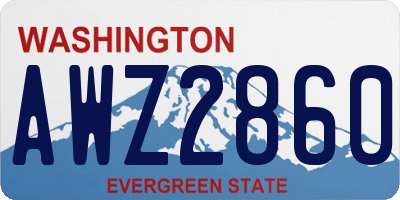 WA license plate AWZ2860