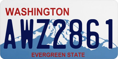 WA license plate AWZ2861