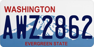 WA license plate AWZ2862