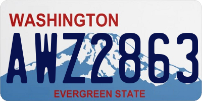 WA license plate AWZ2863