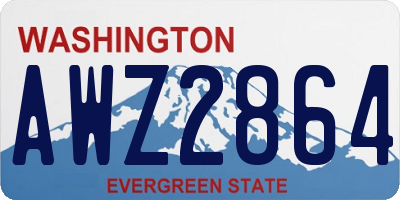 WA license plate AWZ2864