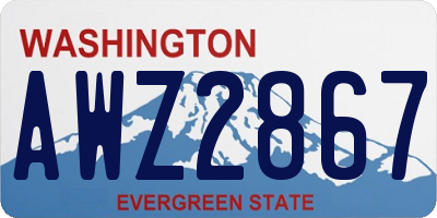 WA license plate AWZ2867