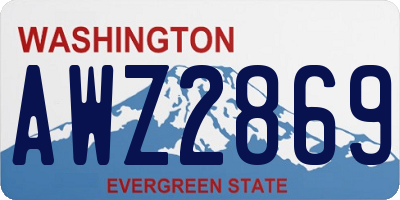 WA license plate AWZ2869