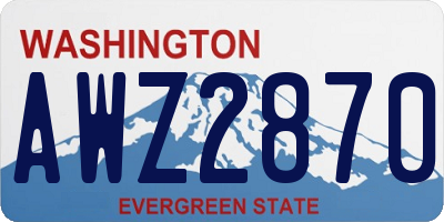 WA license plate AWZ2870