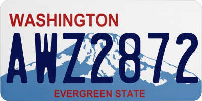 WA license plate AWZ2872