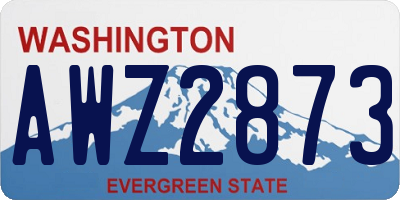 WA license plate AWZ2873
