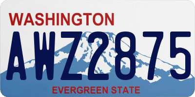 WA license plate AWZ2875