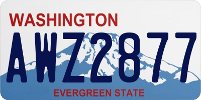 WA license plate AWZ2877
