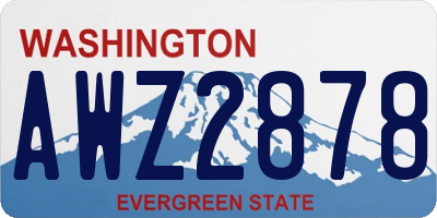 WA license plate AWZ2878