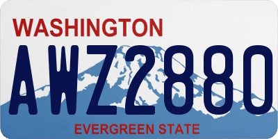 WA license plate AWZ2880