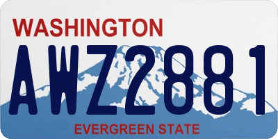 WA license plate AWZ2881