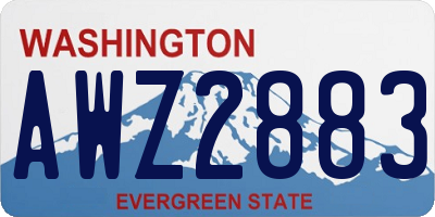 WA license plate AWZ2883