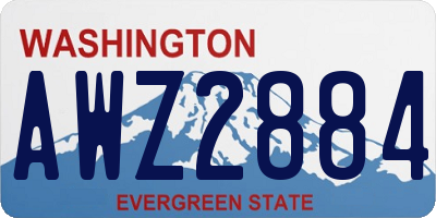 WA license plate AWZ2884