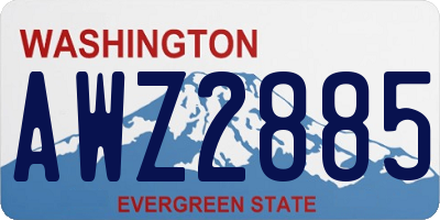 WA license plate AWZ2885
