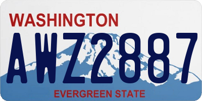 WA license plate AWZ2887