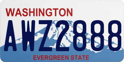 WA license plate AWZ2888