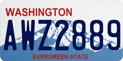 WA license plate AWZ2889