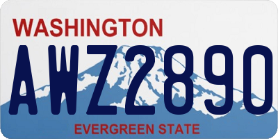 WA license plate AWZ2890