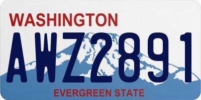 WA license plate AWZ2891
