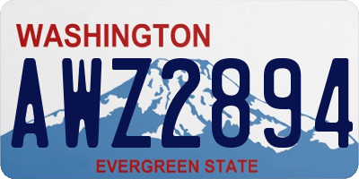 WA license plate AWZ2894