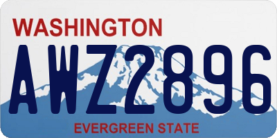 WA license plate AWZ2896