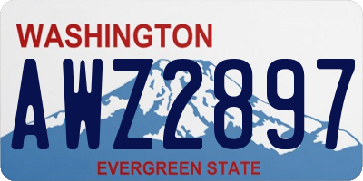 WA license plate AWZ2897