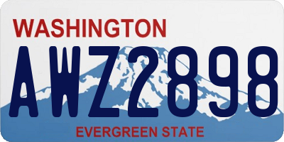 WA license plate AWZ2898